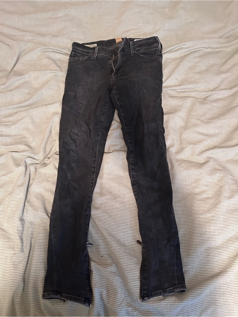 True Religion Black Skinny Jeans with Subtle Fade
